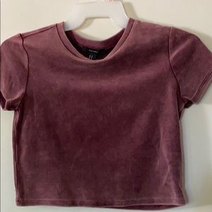Crushed velvet crop top
